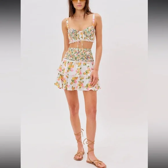 FOR LOVE AND LEMONS Rosalyn Crop Top & Mini Skirt Set - Picture 8 of 16